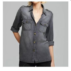 Current/Elliott gray button down shirt in Sz 2